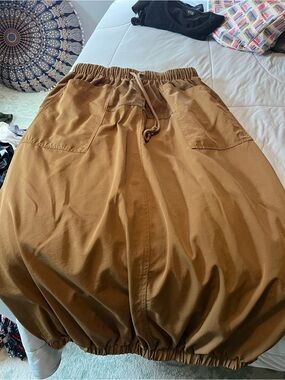Elastic Waist Cargo skirt  in rust- Casual Utility Style